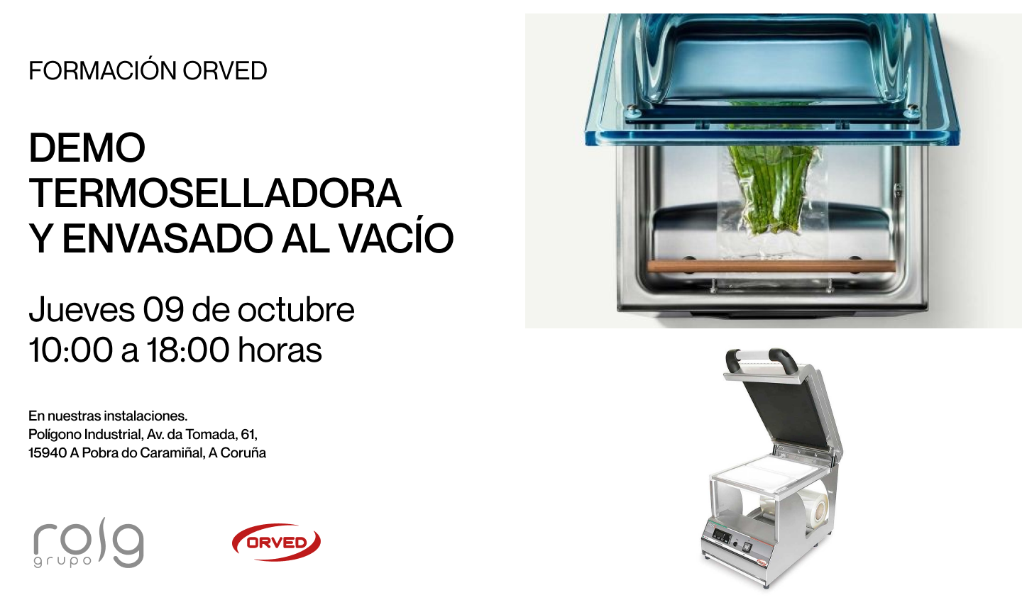 termoselladora Orved para envasado al vacío en industria alimentaria